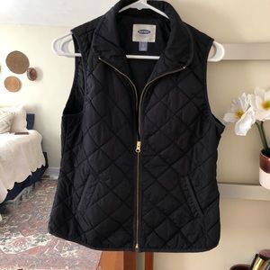 Old Navy Black Quilted Vest